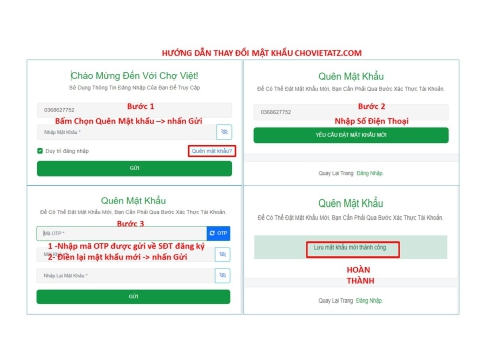 HƯỚNG DẪN THAY ĐỔI MẬT KHẨU 
