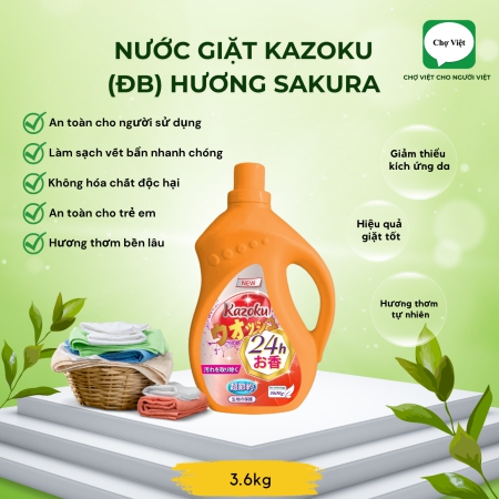 Nước Giặt KAZOKU (ĐB) Hương Sakura - 3.6kg 