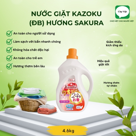 Nước Giặt KAZOKU (ĐB) Hương Sakura - 4.6kg