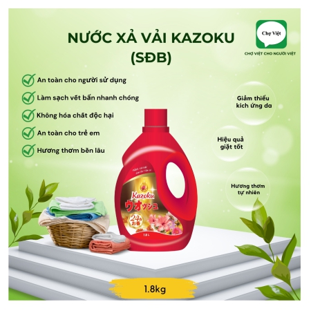 NƯỚC XẢ VẢI KAZOKU 1.8KG - ĐB (HƯƠNG 047)12Sp/Thùng